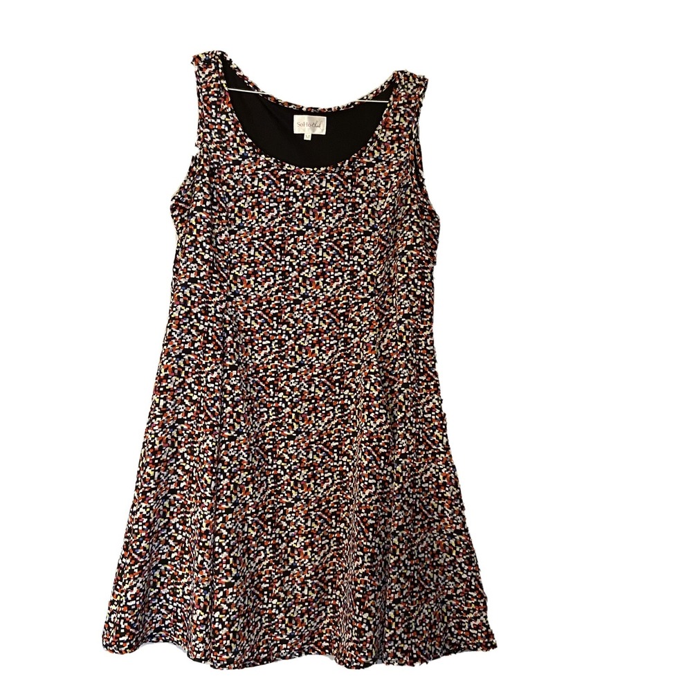 Soho Chick sleeveless dress geometric funky print size medium M